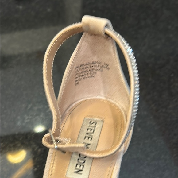 Steve Madden Cream High-Heeled Rhinestone Sandals - Picture 7 of 7